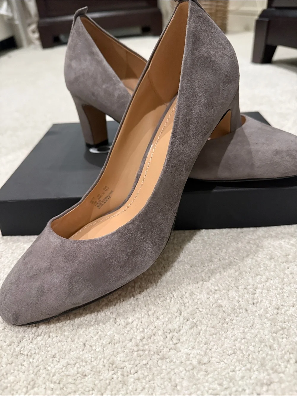 Coach Taupe Suede Mid Heel Pump - Women